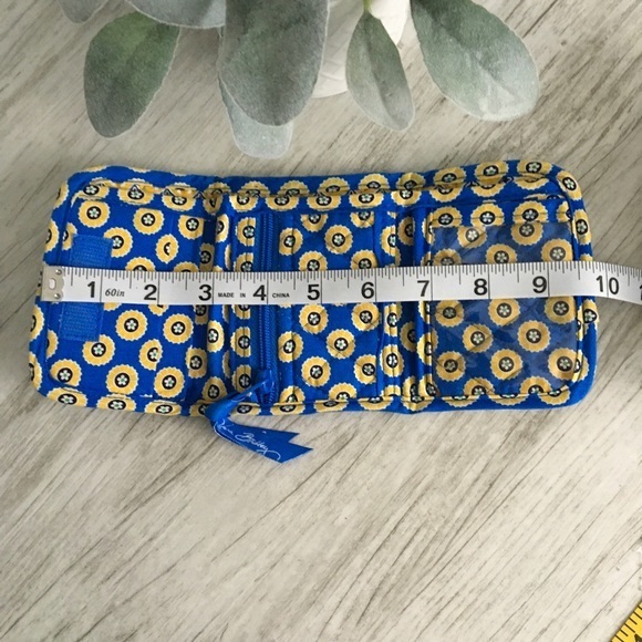 Vera Bradley Rivera Blue Pattern Design Yellow Trifold Wallet Spring 2008 - Picture 9 of 14